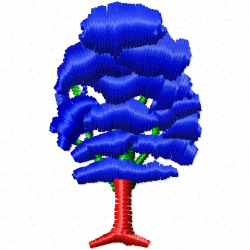 Flowers And Tree Embroidery Design 6